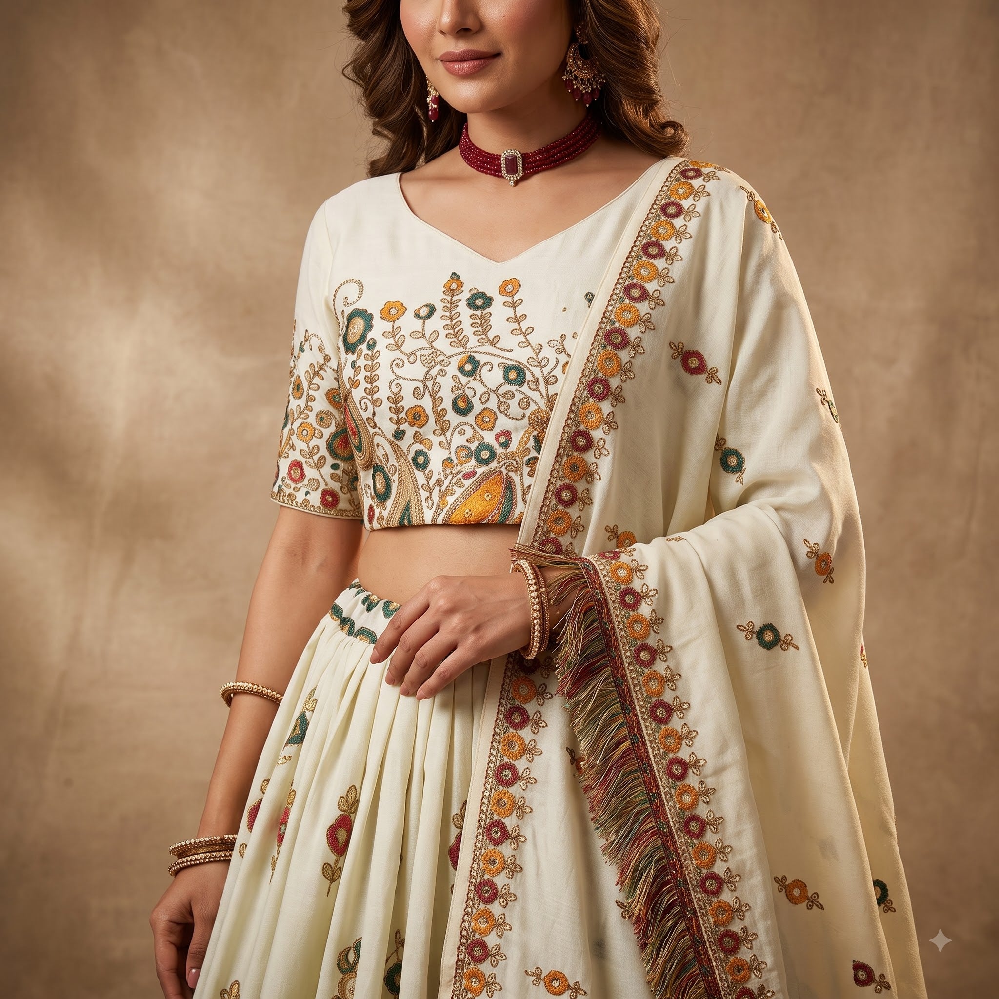 Premium Cotton Navratri Lehenga Choli Set with Real Mirror Work Dupatta