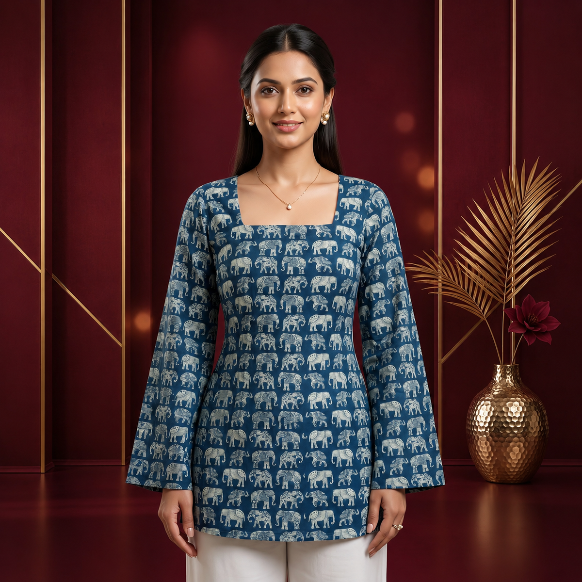 Women's Printed Heavy Rayon Short Kurti Top | Casual Everyday Ethnic Wear | Ready to Wear