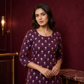 Elegant Maroon Printed Rayon Kurti | Everyday Ethnic Fashion for Women | Ready to Wear