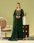 Premium Georgette Silk Embroidered Kurti Set with Bottom & Lace Dupatta