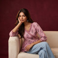 Wrap Style V-Neck Cotton Flex Top for Women | Designer Printed Casual & Office Wear Top